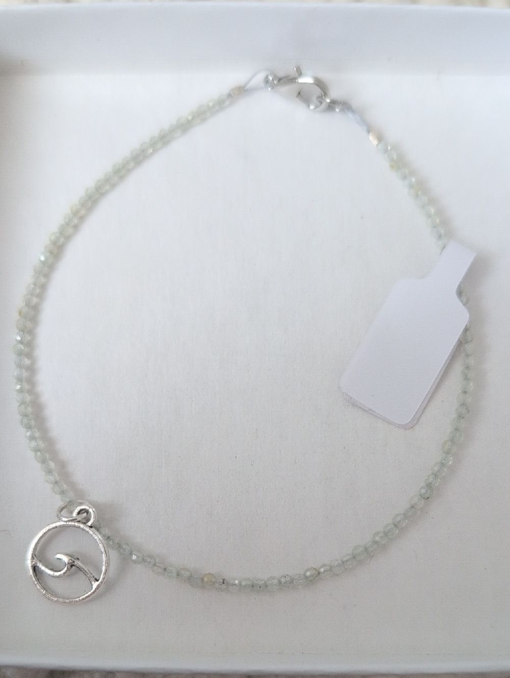 Handmade Prehnite Anklet With Ocean Charm